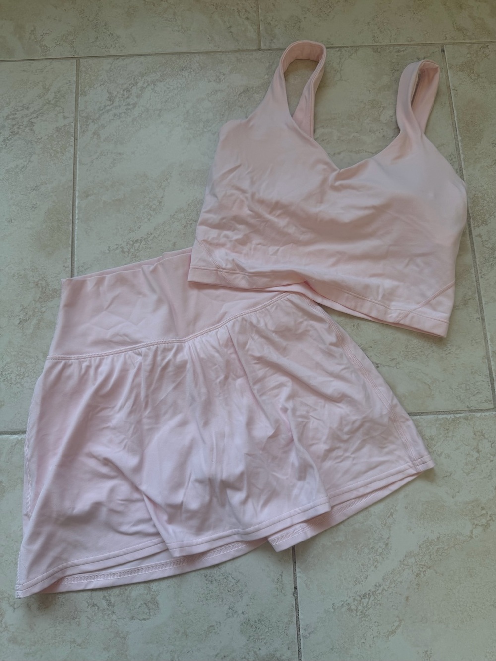 LULULEMON Align Skirt Skort and Tank Set Soft Baby Pink